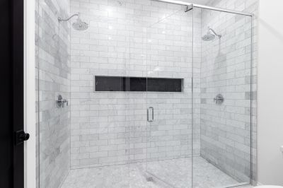 Sleek Shower with Glass Panels